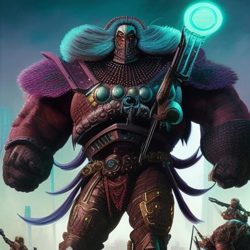 Aetherpunk Hive Queen Gladiator in Majestic, Muted Hues