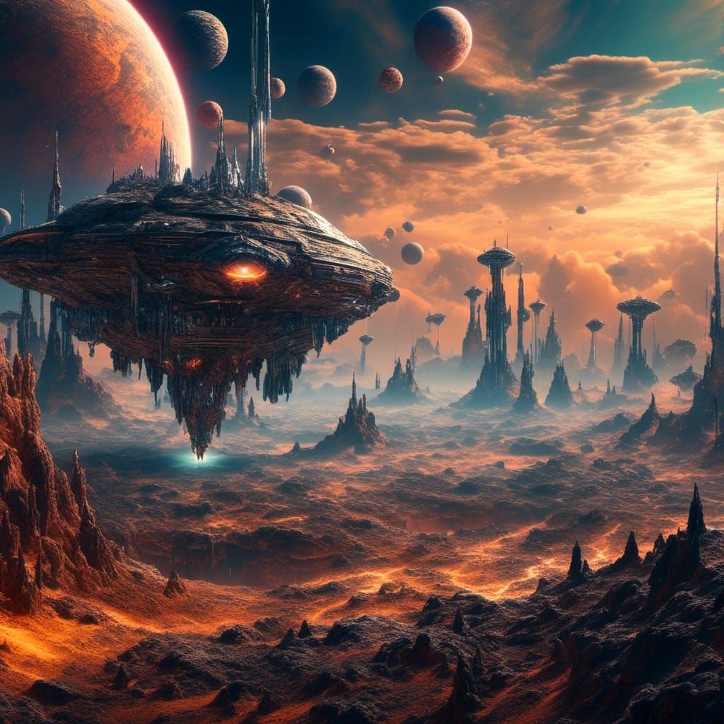 Epic Cybertronian Odyssey Through a Vibrant Alien Nebula