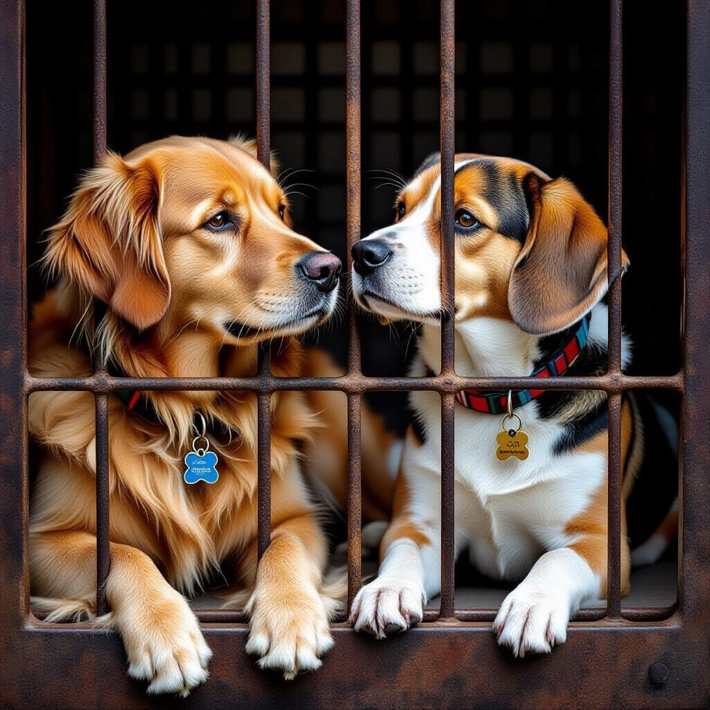 Rescue Dogs Reach for Connection in Heartwarming Image