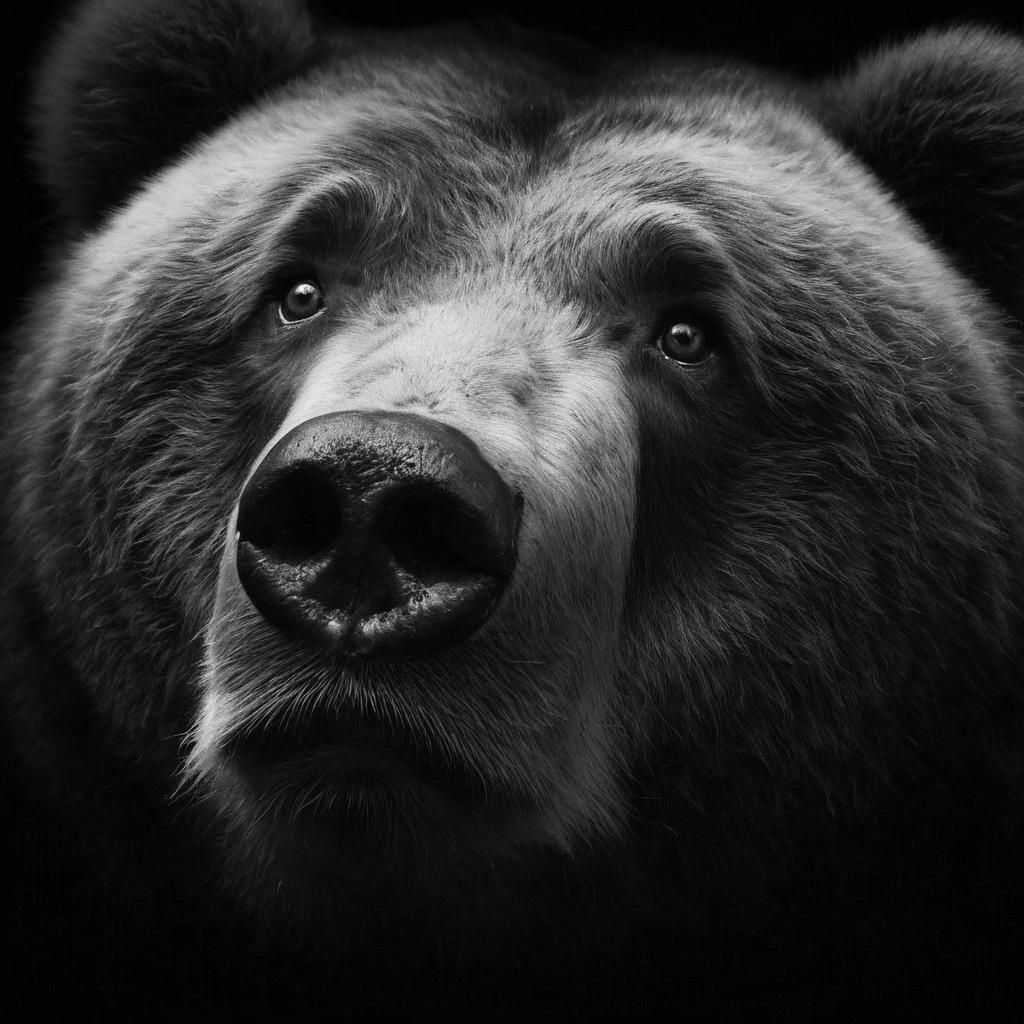 Concerned Kodiak Bear Emerges from Shadows