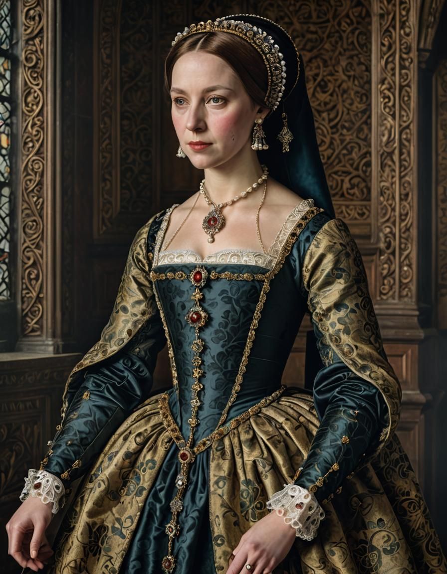 Renaissance Portrait of Anne Boleyn in Moody Candlelight
