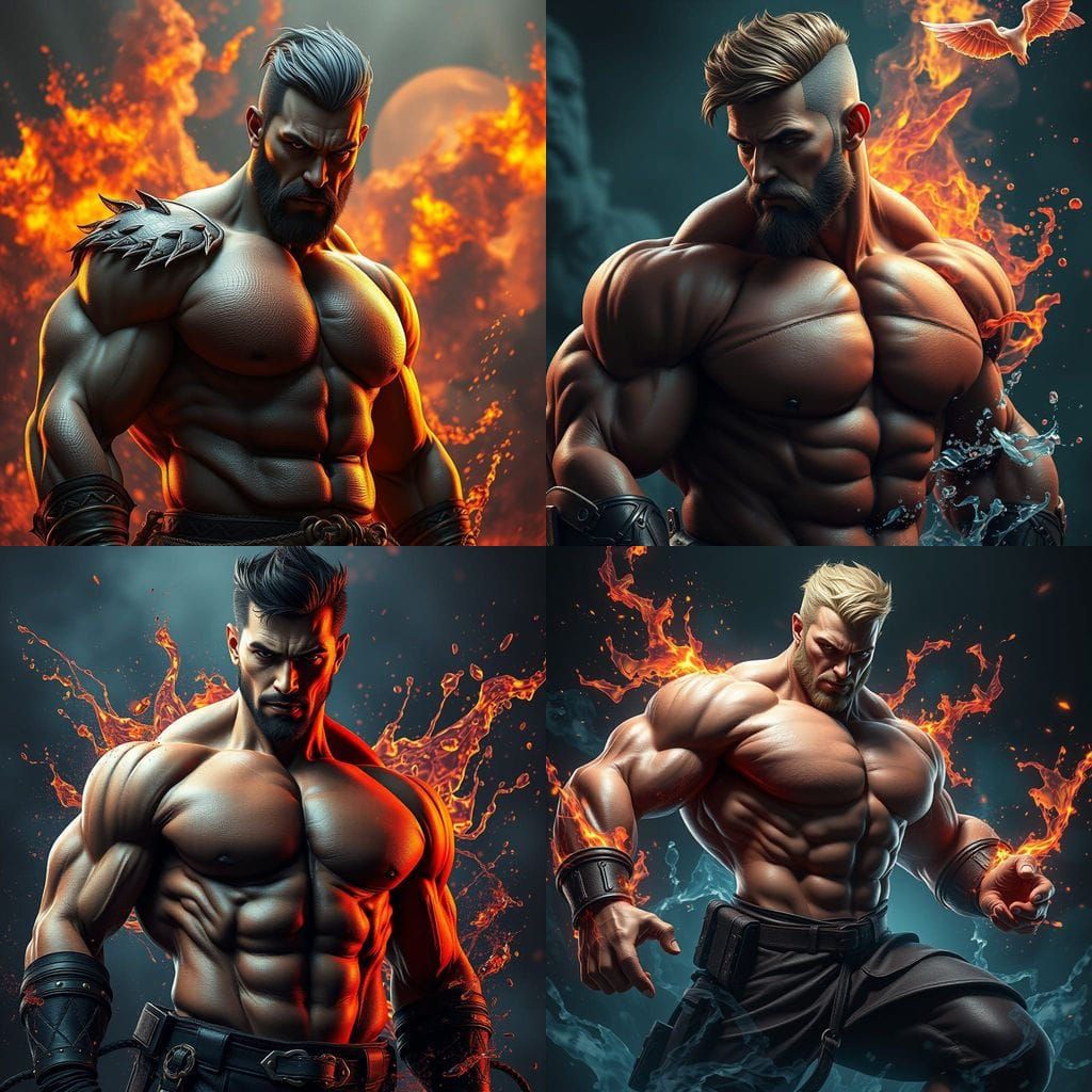 Epic Fantasy Bodybuilder in Leather Armor