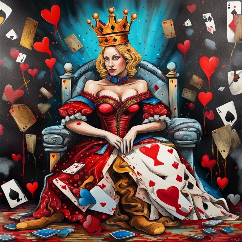 Queen of Hearts Reigns Supreme in Vibrant Castle Scene