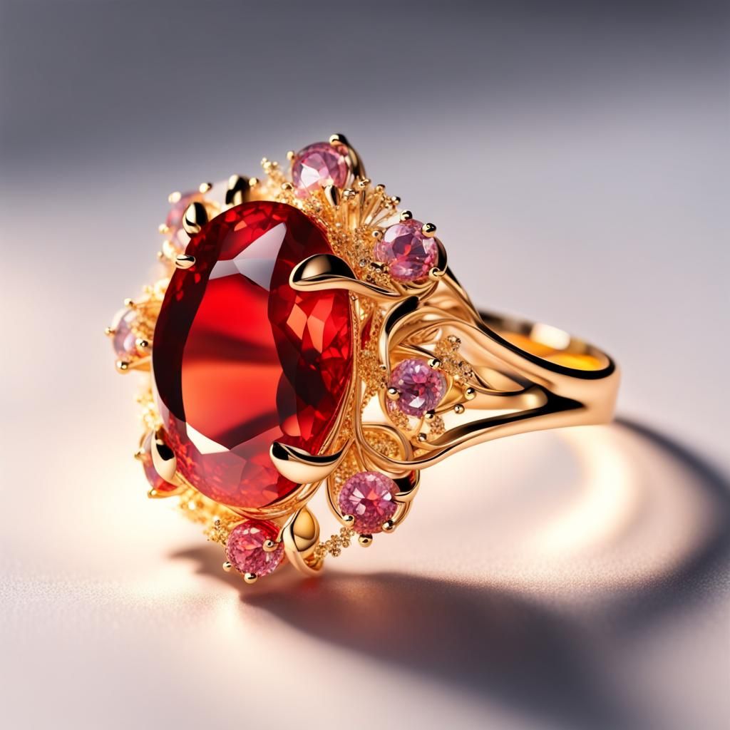 Luxurious Red Gemstone Ring
