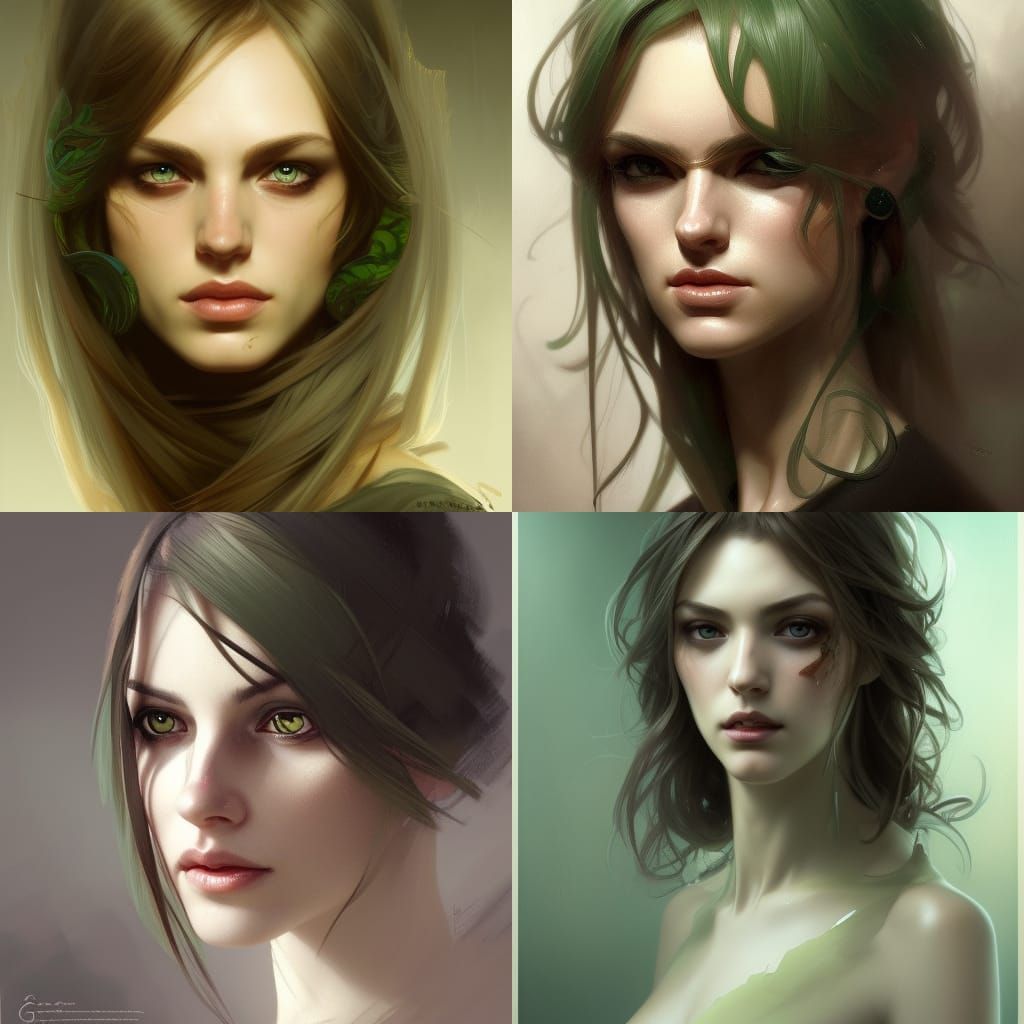 Sultry Green-Eyed Siren