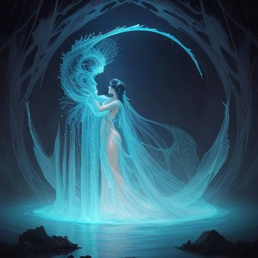 Ethereal Naiads of Hades in Mystical Cocytus River