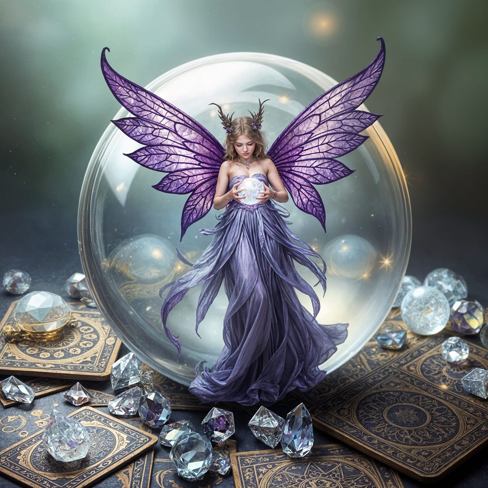 Enchanted Fairy in a Crystal Realm