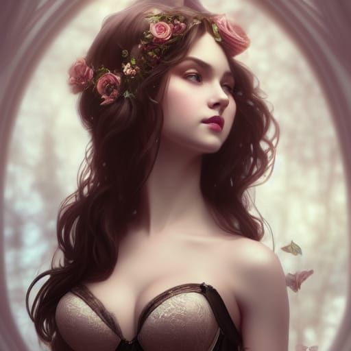 Fairyland Lady Portrait in Hyperdetailed Digital Art