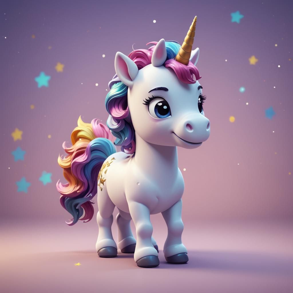 Enchanted Unicorn Illuminated in Celestial Realms