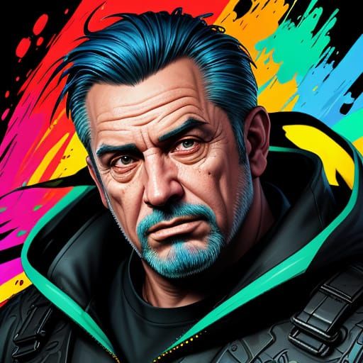 Hyperrealistic Portrait of Father in Activated Mode