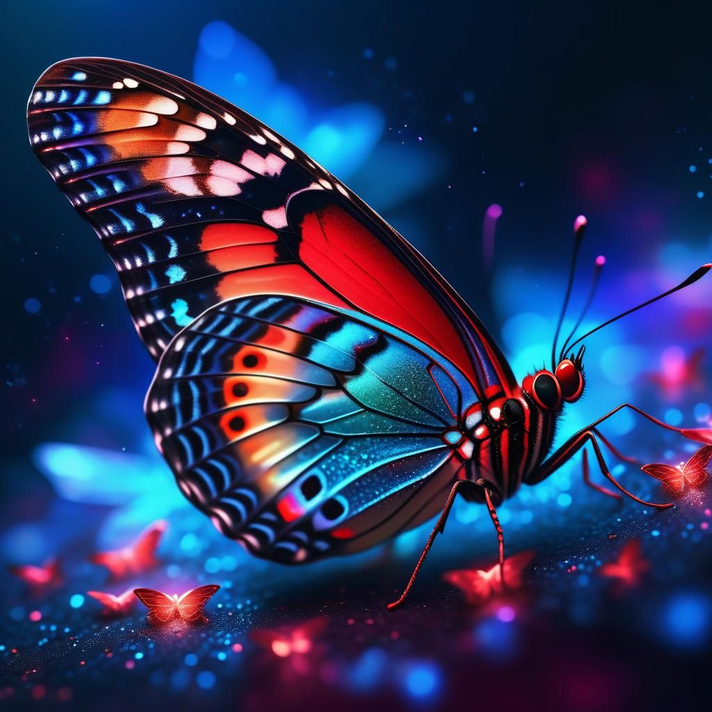 Ethereal Cosmic Butterfly in Radiant Glow