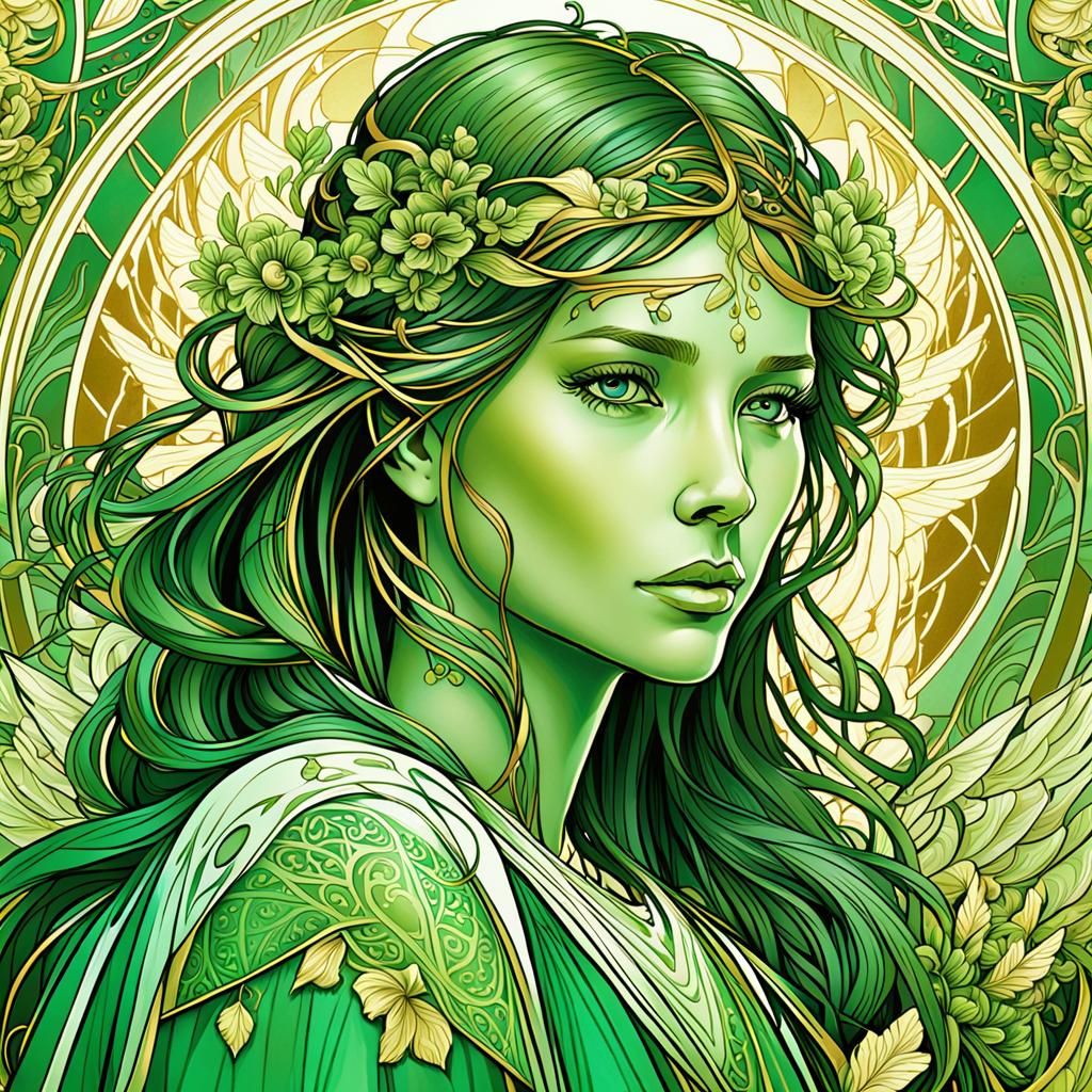 Jessica Biel / Alphonse Mucha style