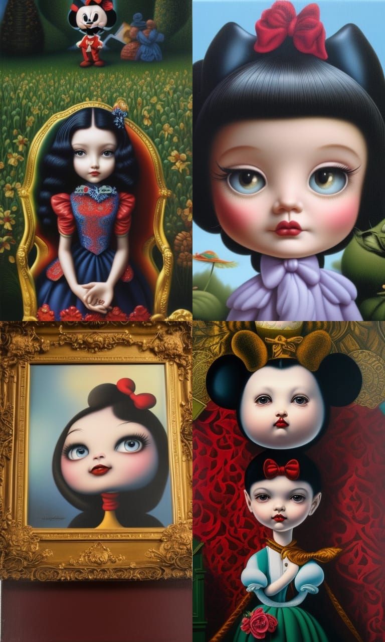 Surreal Disney Illustrations in Oil on Canvas