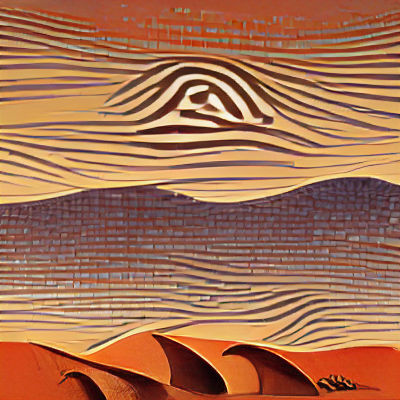 Surreal Barren Desert Landscape in Futuristic Style