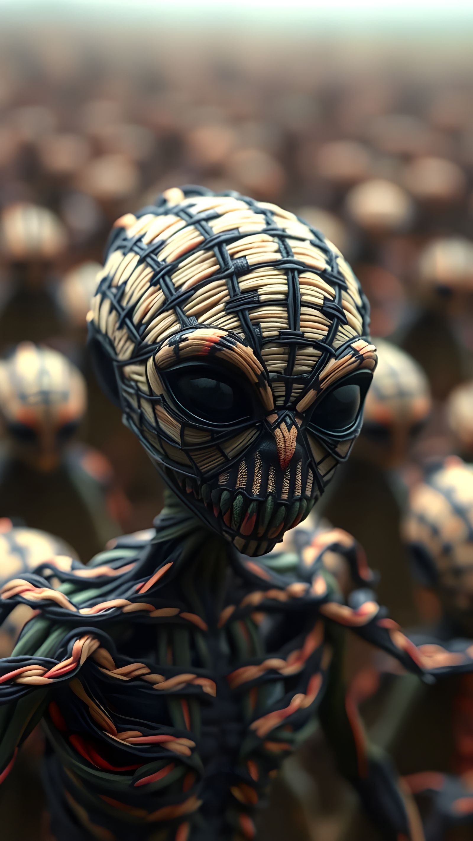 Hyper-Realistic Fabric Banshee in Dramatic Close-Up
