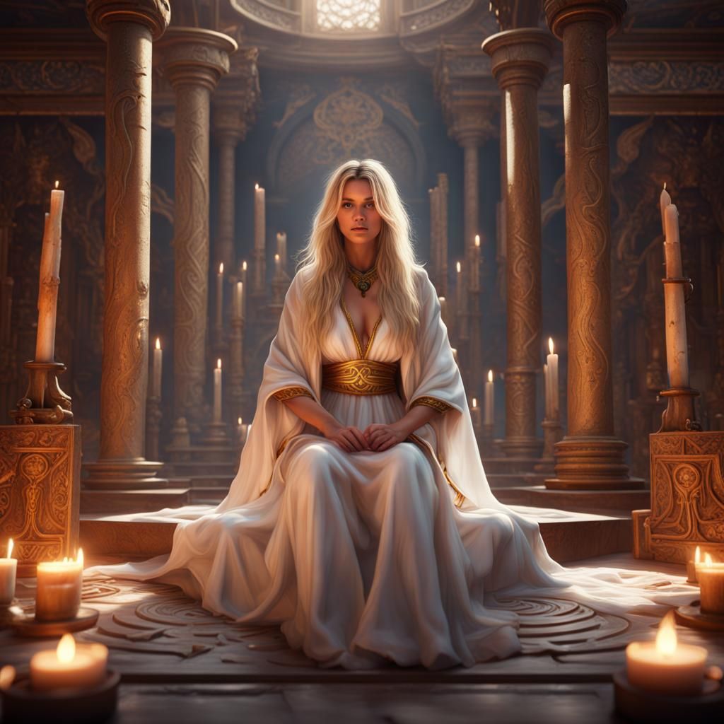 Ethereal Goddess on an Enchanted Altar