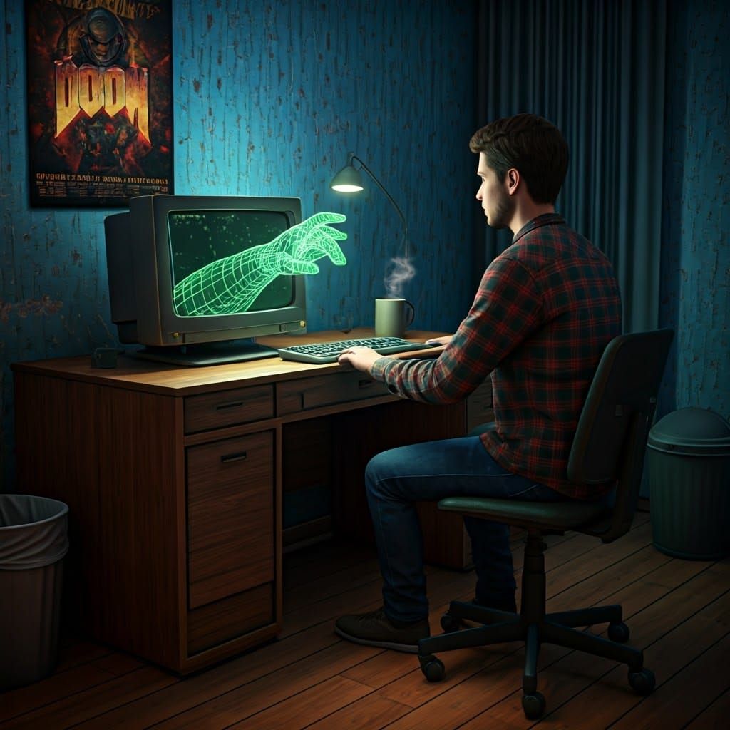 Retro Digital Realm Beckons in Cyberpunk Dreamscape