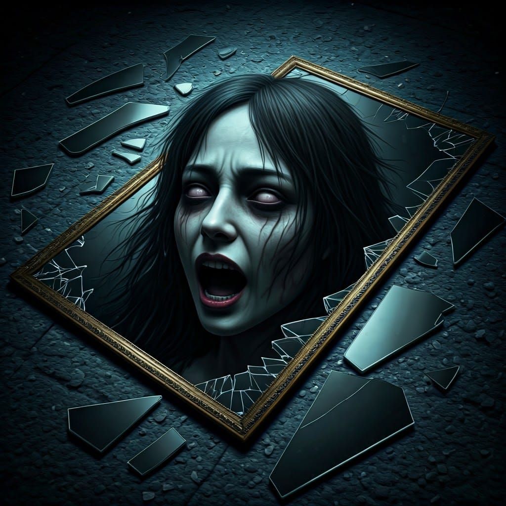 Screaming Horror in Dark Grunge Elegance