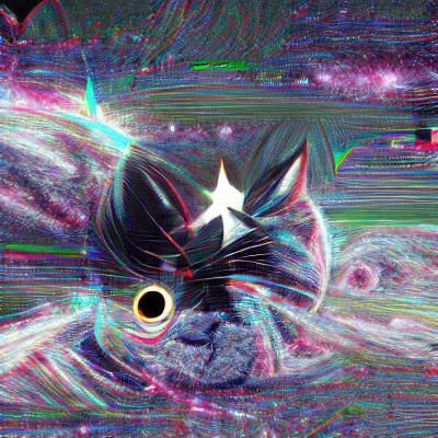 Epic Cyberpunk Cat Astronauts Soar Through Cosmic Galaxy