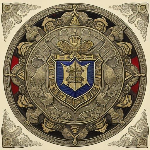 Vintage-Style Postage Stamp with Regal Crest