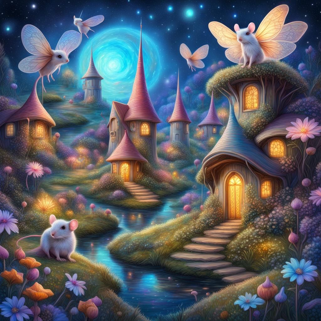 Whimsical French Fairy Village by Moonlit Mice