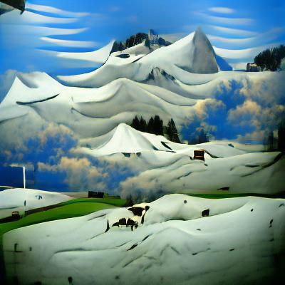 Surreal Swiss Alps Landscape in Vibrant Colors