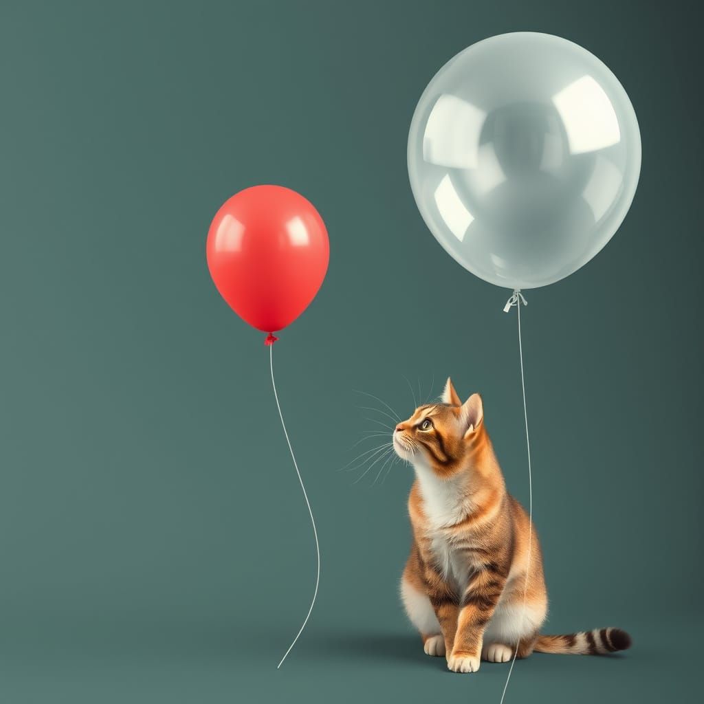 Cat + balloon