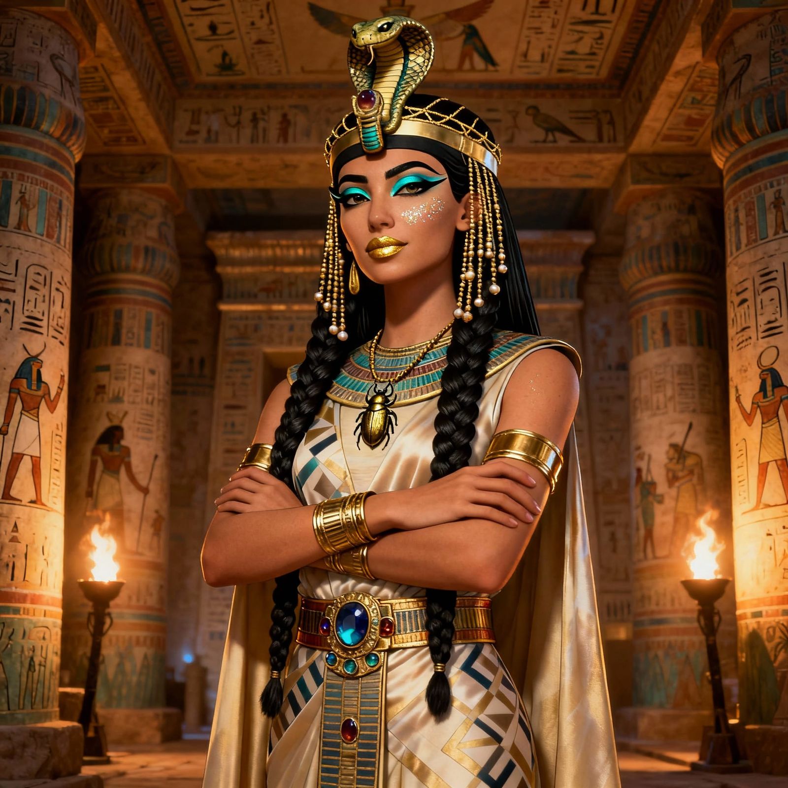 Ancient Egyptian Woman in Cobra Headdress