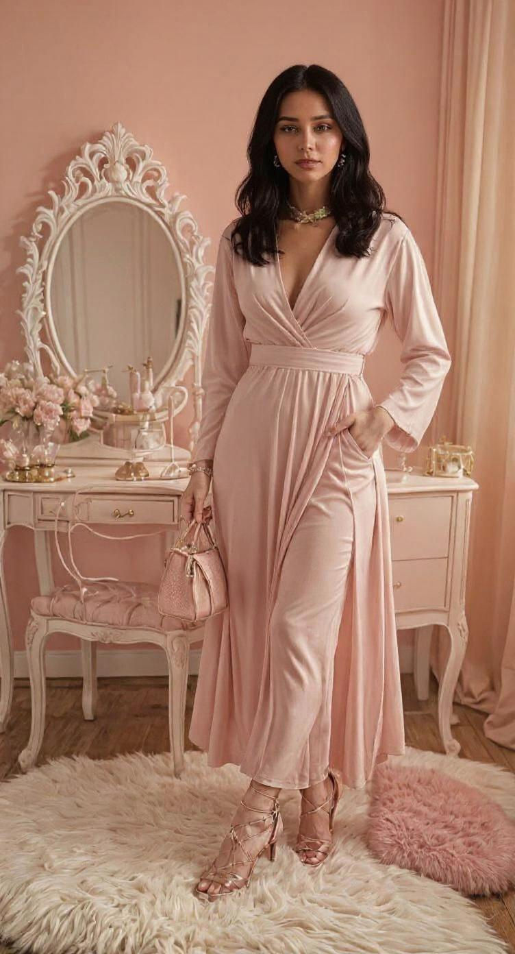 Faceless Model in Pink Outfit: Vogue-Inspired Glamour