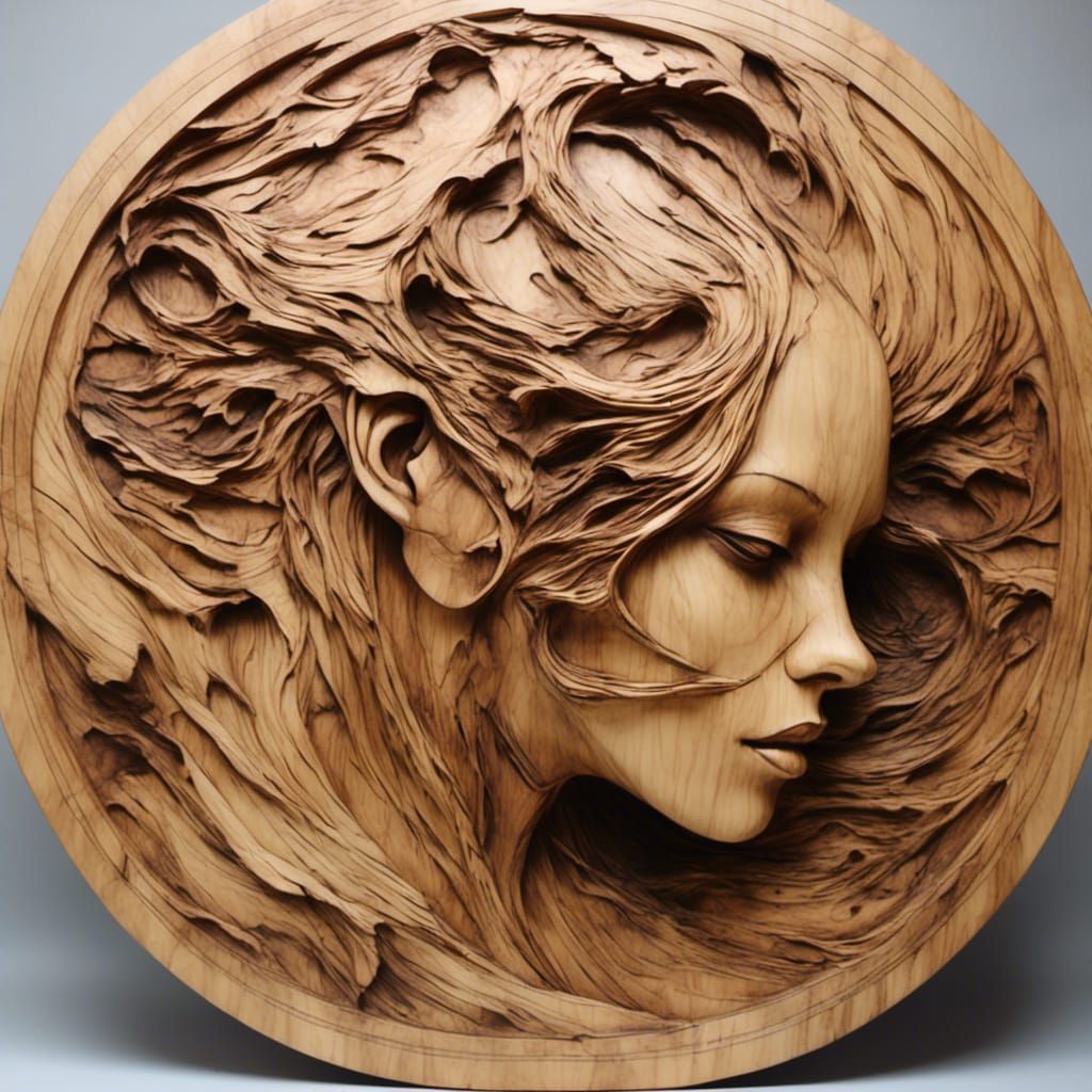 A Futuristic Art Deco Sculpture in Pyrography