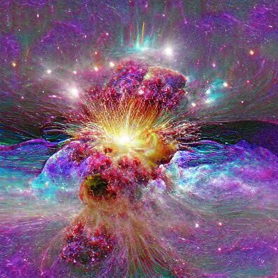 Galactic Explosion in Abstract Expressionism