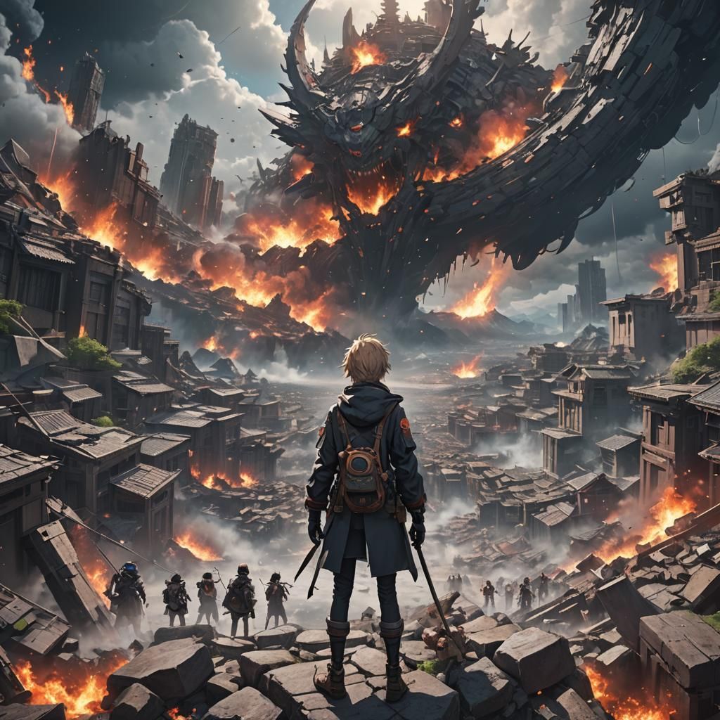 Apocalyptic Anime World in Cyberpunk Style
