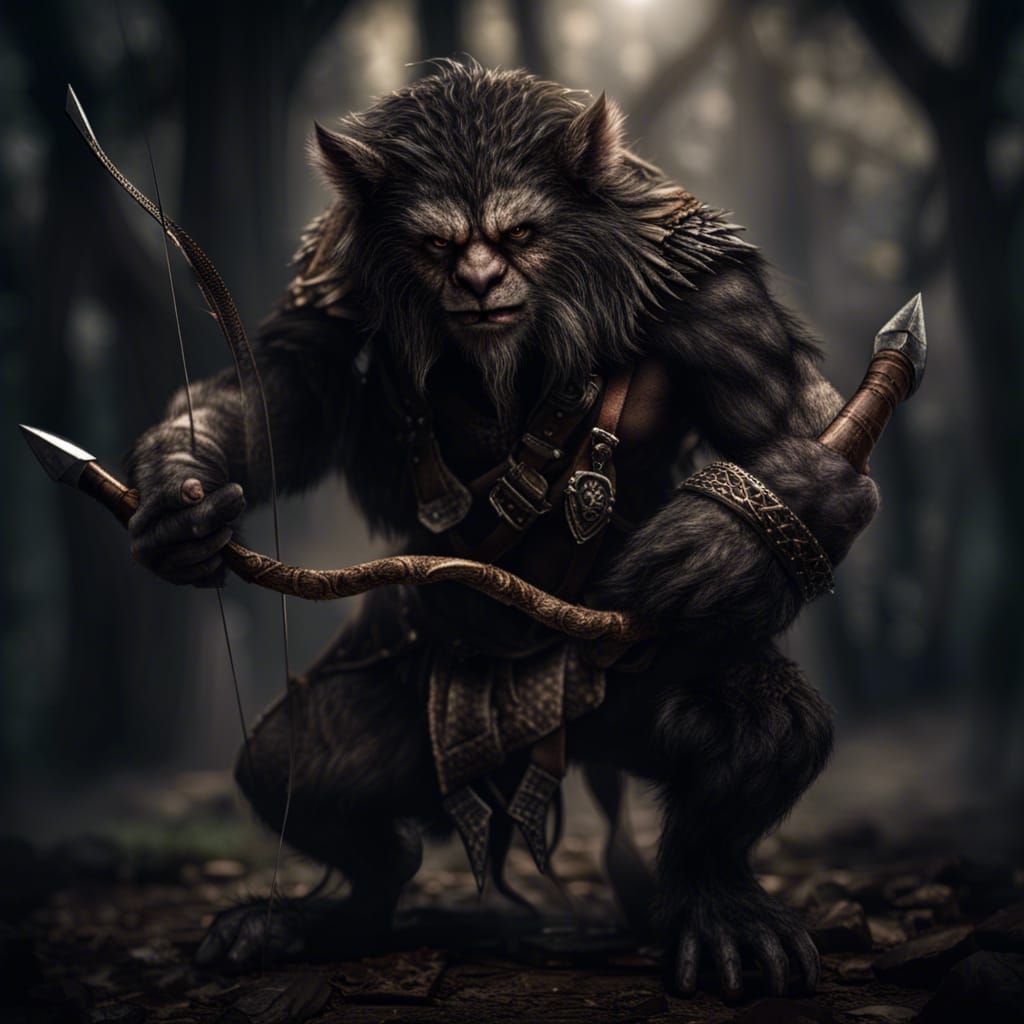 Mysterious Bugbear in a Cinematic Landscape