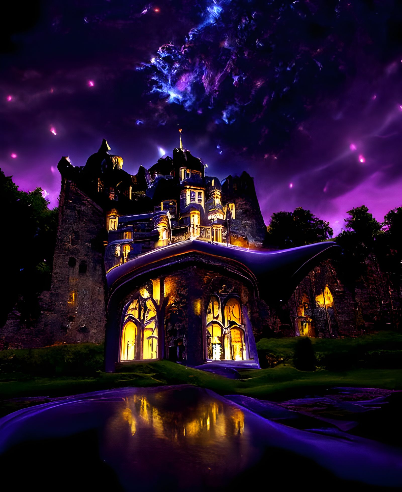 Mystical Castle in an Astral Wonderland