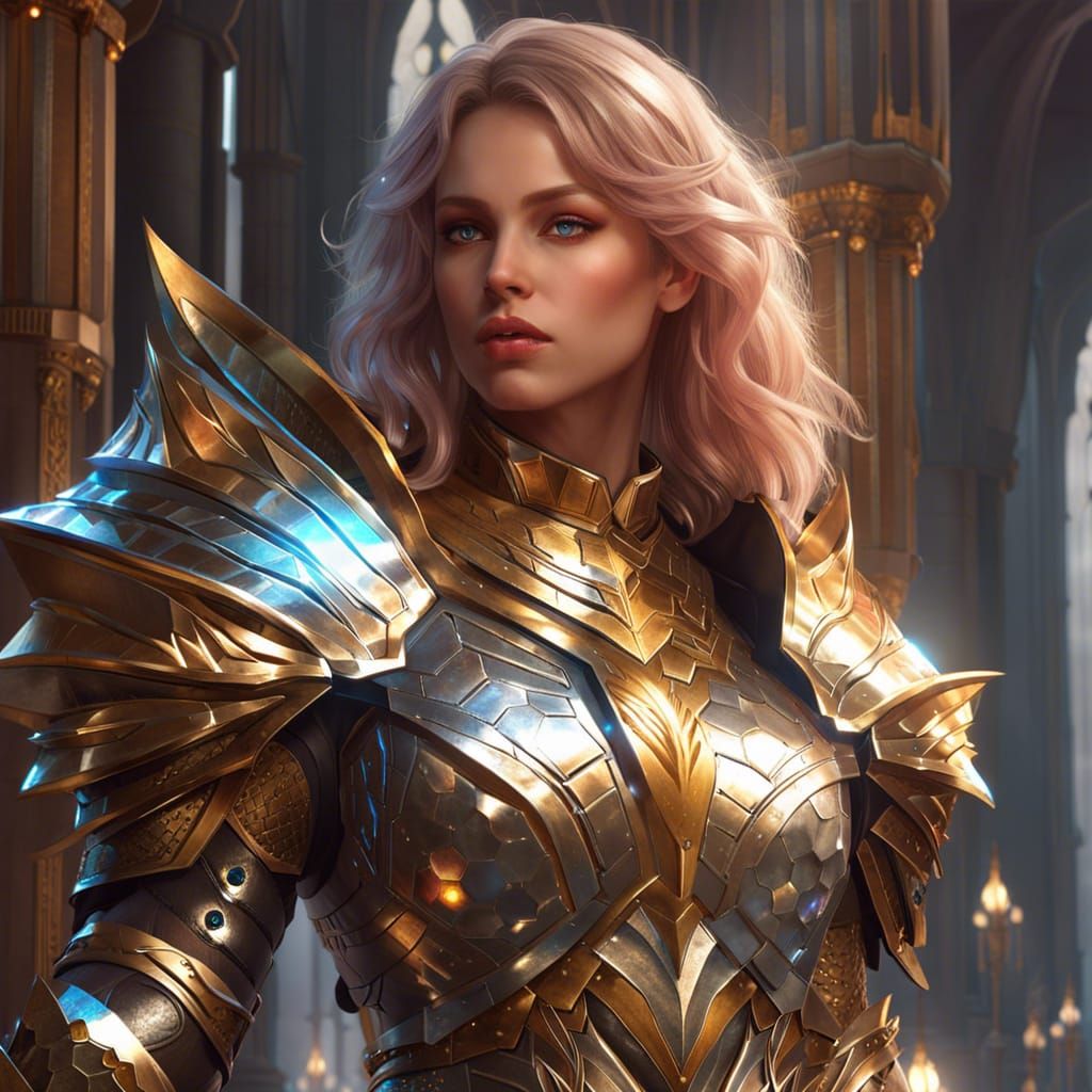 Ethereal Fantasy Warrior in Crystal Armor