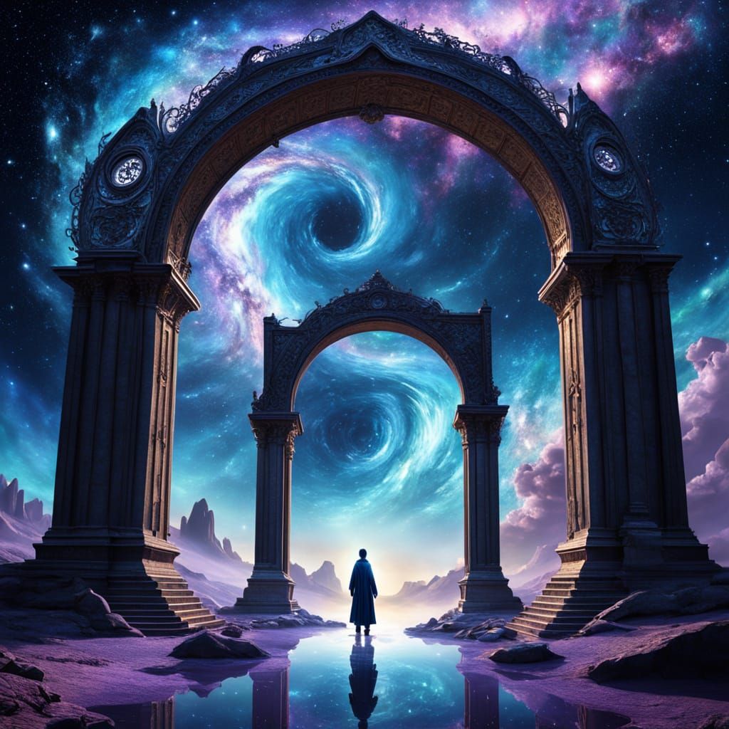 Surreal Celestial Gateway to Cosmic Landscape