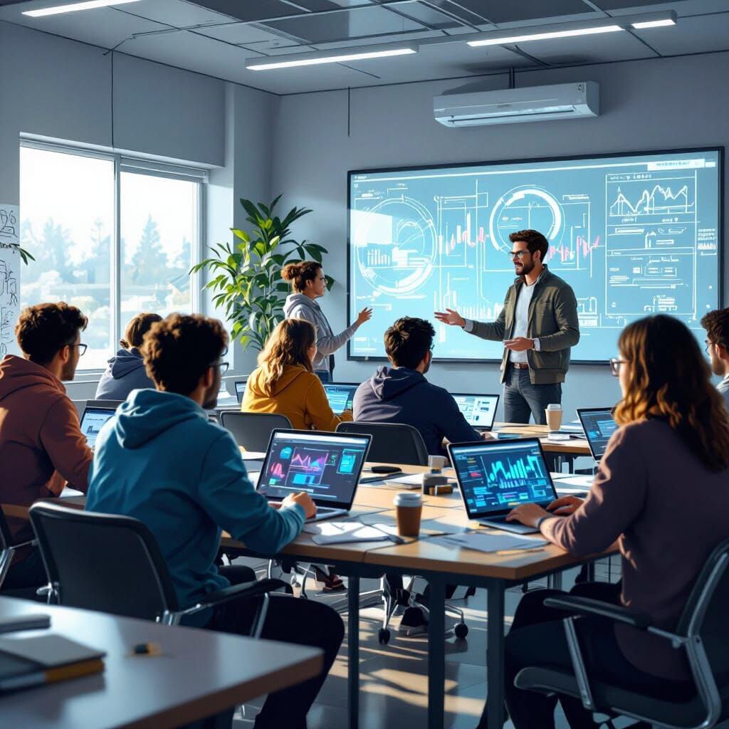 Students Estimate Investment Returns in Retro-Futuristic Sty...