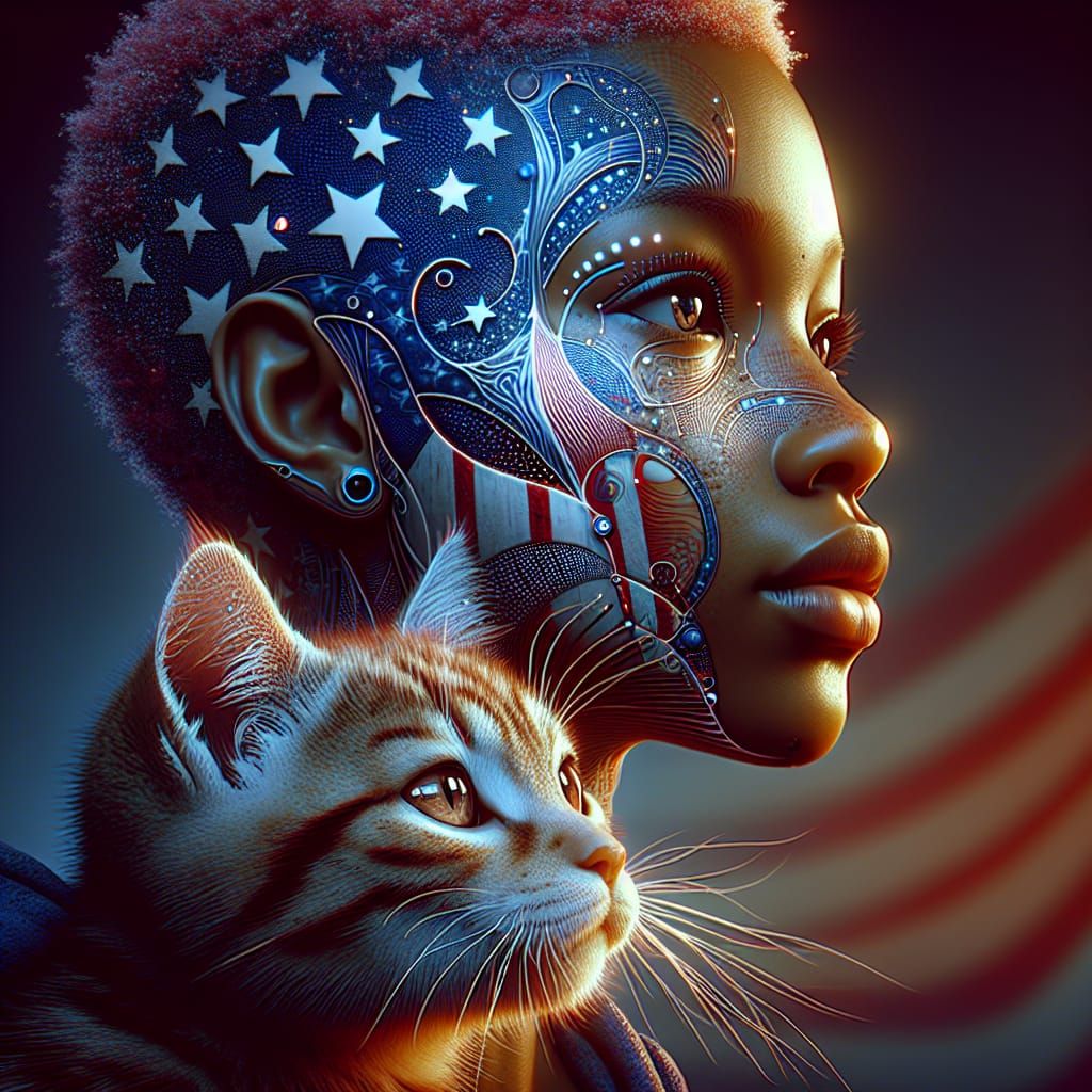 Young Girl of Color and Her Cat Defy the Odds