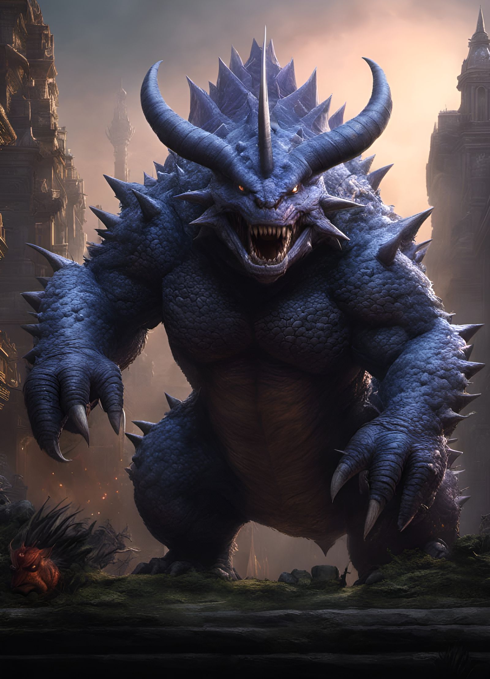 Epic Nidoqueen Concept Art in Cyberpunk Style