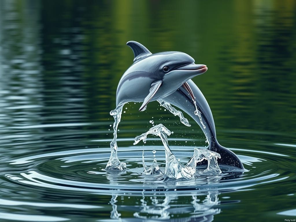 Surreal Water Formation Reveals Jumping Dolphin