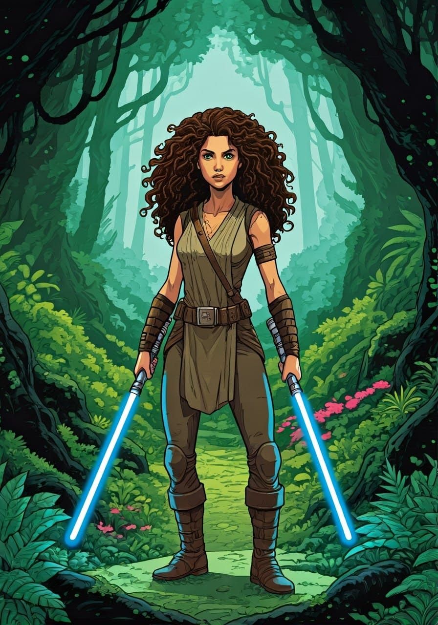 Hopeful Ranger Empowered by Cel-Shaded Lightsabers