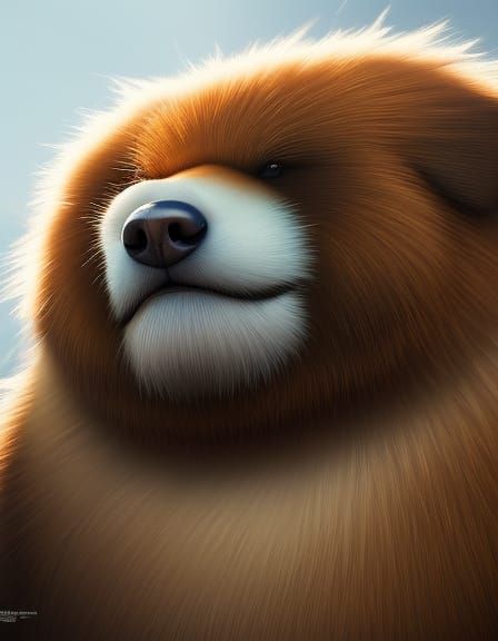 Surreal Baby Bear Friends in Vibrant Dreamlike Landscape