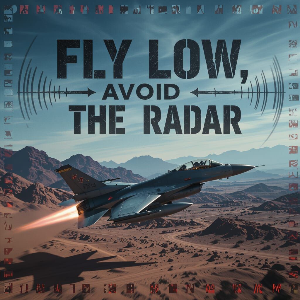 Sleek Fighter Jet Flies Low: Cinematic Film Still