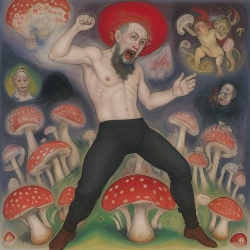 Futuristic Surrealist Portrait in Bold Colors