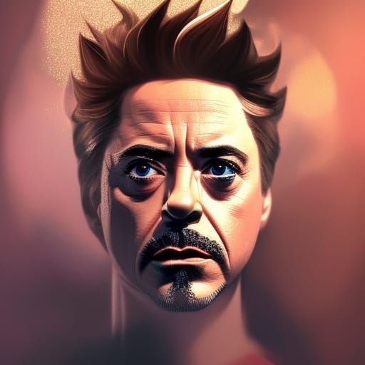 Robert Downey Jr in Cosmic Pop Art Portrait