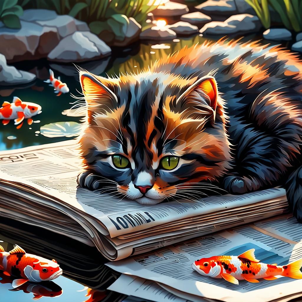 Kitten feeling fishy