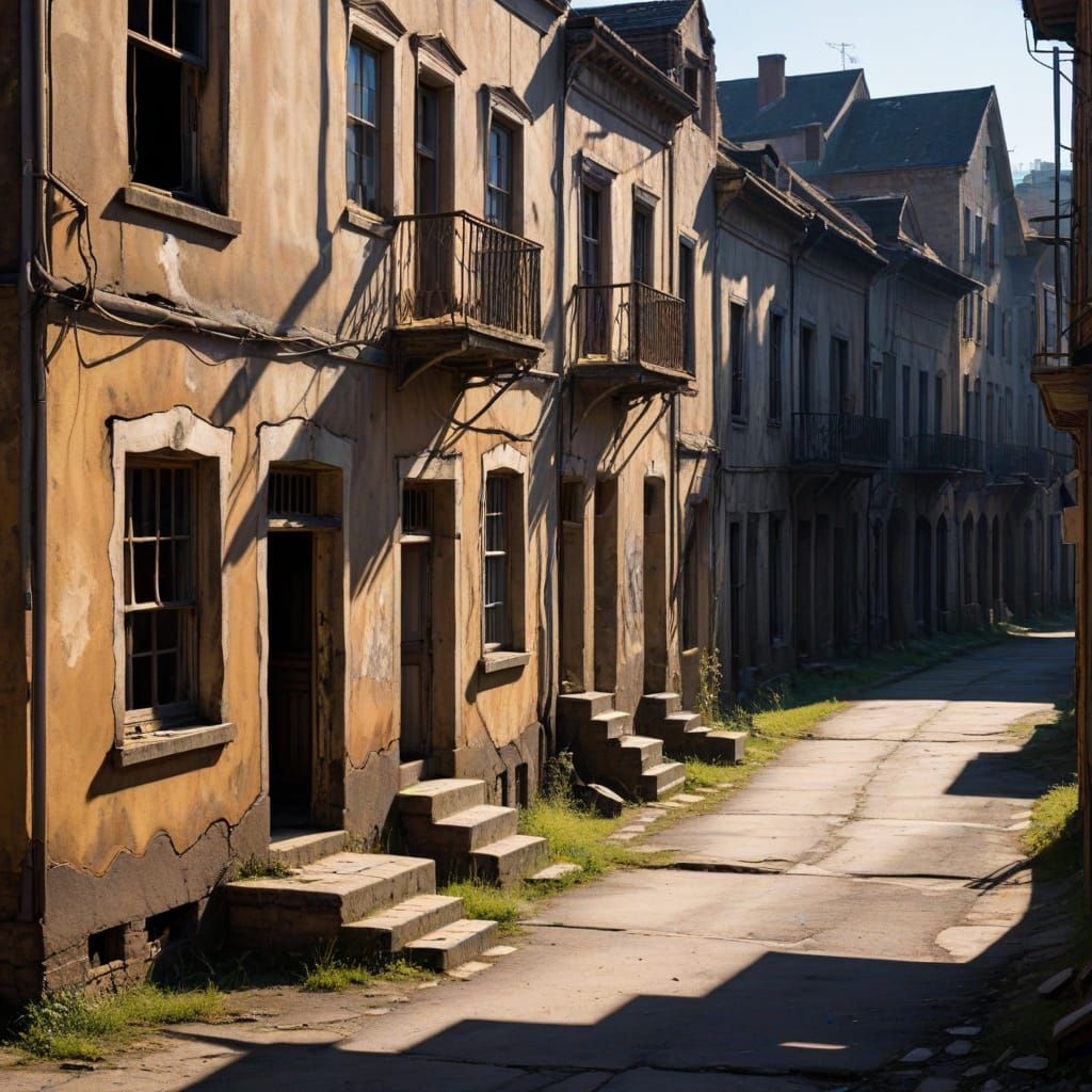 Surreal Townscape in Deep Shadows