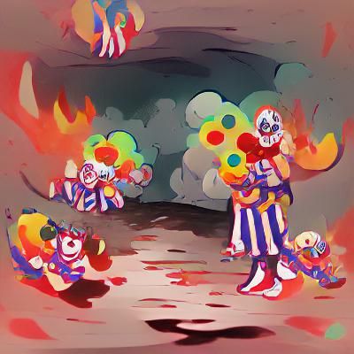 Surreal Clown World Descends into Chaos