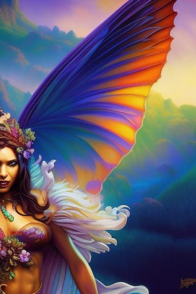 Fae King and Queen Portrait in Fairycore Style