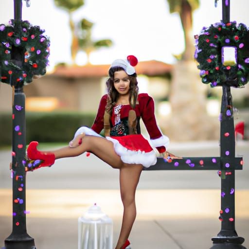Sultry Christmas Pinup in Vibrant Fiesta Style